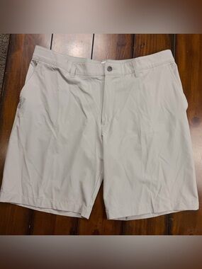 adidas Men's Flat-Front Performance Shorts - Cream
